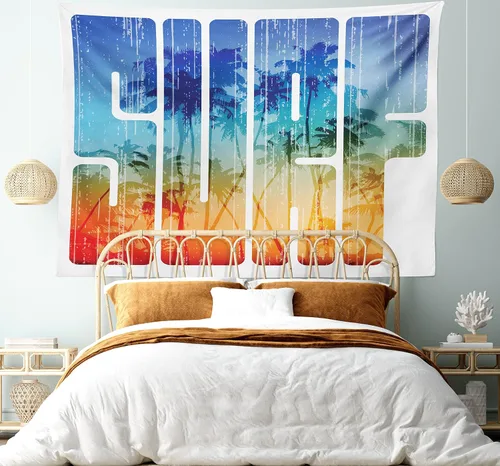 Vista 198 de Ambesonne Tapiz de arte afro, hombre negro fuerte con una corona de trazos impresión de pintura moderna, decoración de tela para colgar en la pared