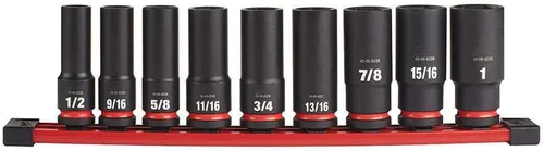 Vista 3 de Compatible con Milwaukee 49-66-7022 SHOCKWAVE Juego de llaves de vaso SAE de 6 puntos de 1/2 pulgada - 9 piezas - 2
