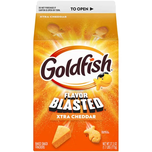 Vista 18 de Goldfish Galletas de queso cheddar, horneadas con grano entero, caja de 27.3 onzas