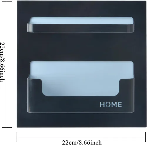Vista 2 de Estante de mesita de noche con gel adhesivo fuerte, soporte organizador de montaje en pared para teléfono celular, lentes, control remoto, llaves