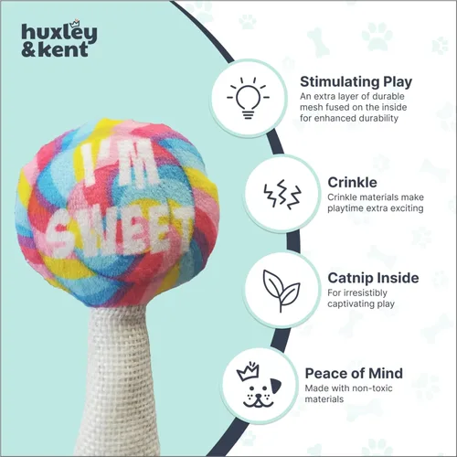 Vista 4 de Huxley & Kent Juguete de Peluche para Gatos - Juguete Interactivo de Hierba Gatera para Gatos y Gatitos - Suave con Crujido y Hierba Gatera