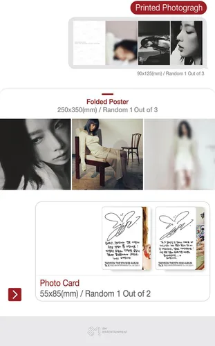 Vista 7 de TAEYEON [TO. X] El quinto mini álbum (TO Ver + Store Gift Photo Card) K-POP SELLADO