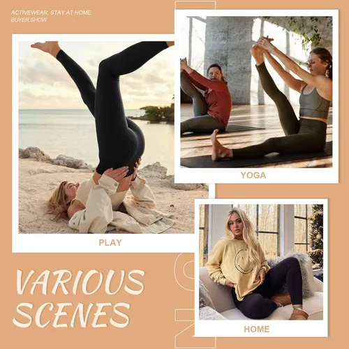Vista 3 de GAYHAY Paquete de 3 leggings con bolsillos para mujer, cintura alta, control de abdomen, pantalones suaves para entrenamiento, gimnasio, yoga