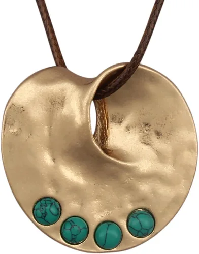 Vista 39 de Jeilwiy Collar de cuero para mujer, collar funky, gargantilla de cuerda con colgante, joyería de estilo bohemio