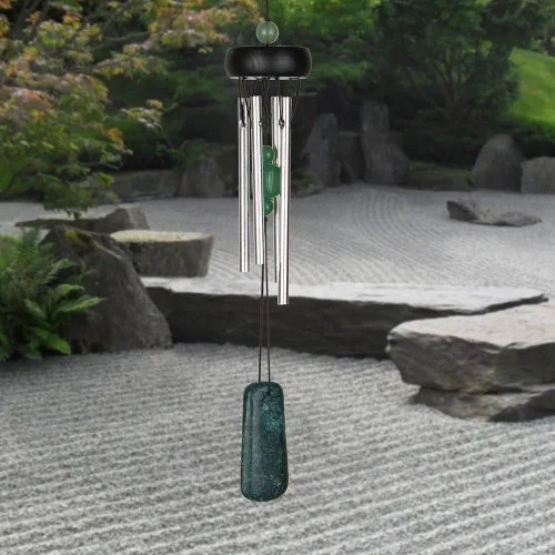 Vista 2 de Woodstock Chimes - Campanillas con piedras preciosas - variedad de colores, Jade