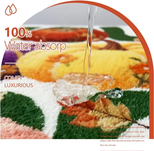 Vista 5 de SHIYUE You Look Good - Alfombra de baño divertida y bonita alfombra de baño con diseño de calabaza de otoño, suave, absorbente de agua