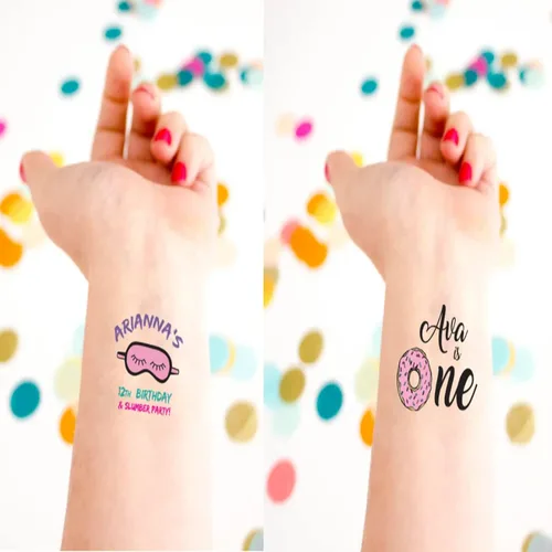 Vista 4 de Cara personalizada tatuaje temporal impermeable mirada real personalizado tatuaje pegatinas boda fiesta cumpleaños mejor regalo