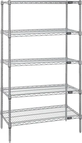 Vista 21 de Quantum Storage Systems WR74-1824BK Kit de inicio para estantería de alambre de 4 niveles de altura de 74 pulgadas, acabado negro, 18 pulgadas