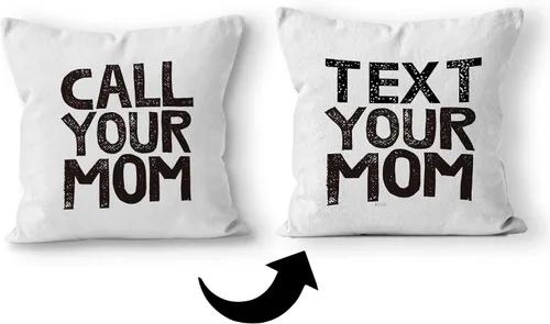 Vista 6 de Call Your Mom Text Your Mom - Funda de almohada reversible de lino de doble cara de 18 x 18 pulgadas, juego de 2, regalo de primer año, regalo