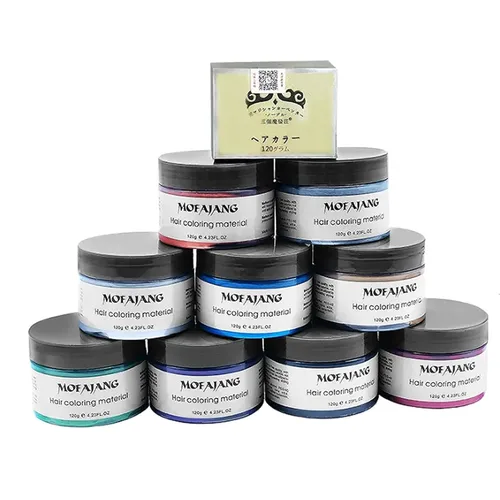 Vista 6 de Asocrew Cera temporal negra para el cabello, 4.23 onzas, no pegajosa, de secado rápido, lavable, para peinar, regalos para niños, adolescentes Negro