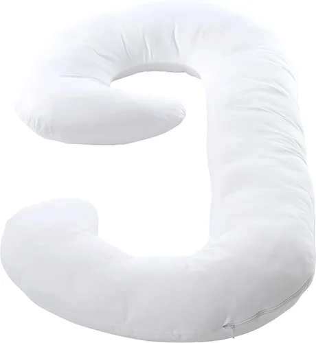 Vista 2 de Cheer Collection Funda de almohada blanca para almohada en forma de J