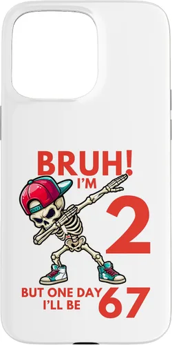 Vista 30 de Bruh I'm 2 But One-Day I'll Be 67 Retro 2nd Birthday Kids Case for iPhone XR