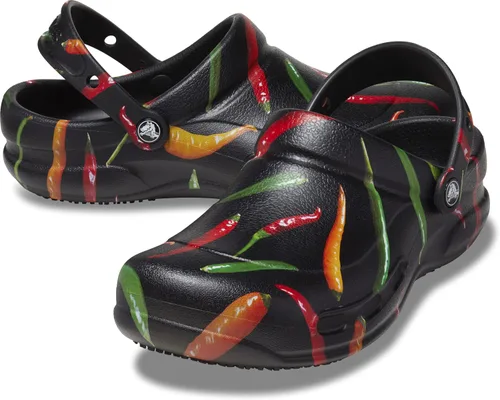 Vista 7 de Crocs Zuecos unisex para hombres y mujeres con gráfico bistró Zapatos de trabajo antideslizantes