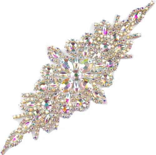 Vista 11 de Apliques de cuentas de perlas de diamantes de imitación rojos apliques de novia accesorios de cristal de ajuste de diamantes de imitación