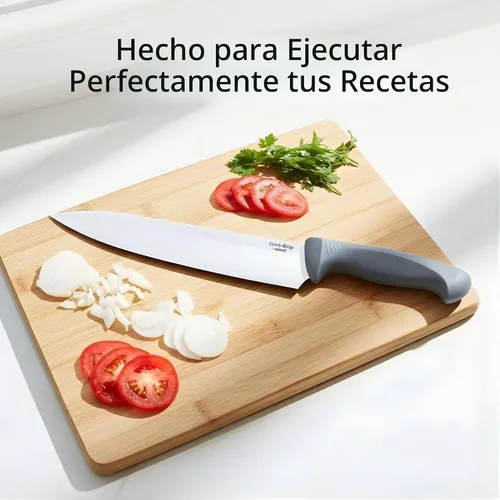 Vista 7 de Restaurantware - Cuchillo de chef de 10 pulgadas de acero inoxidable, mango ergonómico, agarre antideslizante, duradero, apto para lavavajillas
