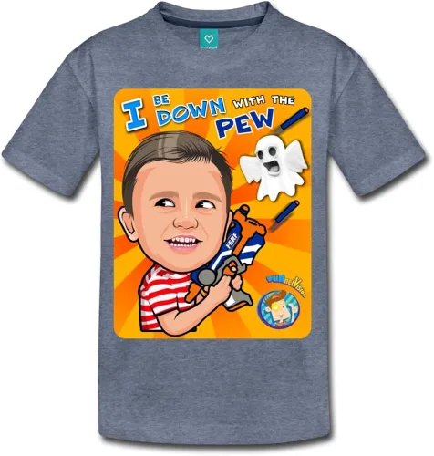 Vista 7 de FGTeeV - Camiseta de manga corta con el Pew para niños, Juvenil L
