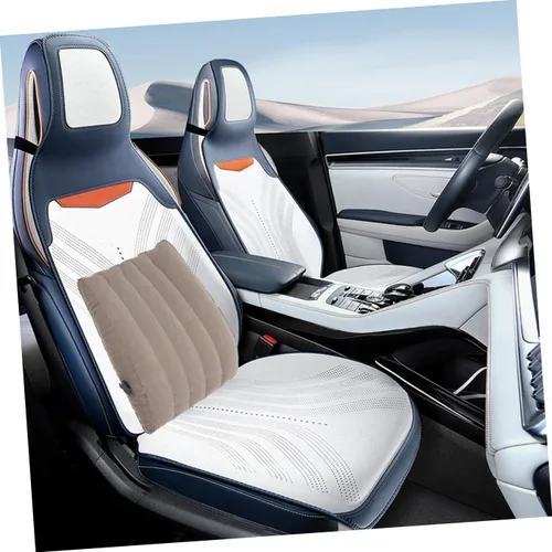 Vista 4 de Cabilock Almohada inflable para asiento de oficina, soporte lumbar, almohada de aire para viajes, gris claro, 1 ud Portable Waist Pad for Travel