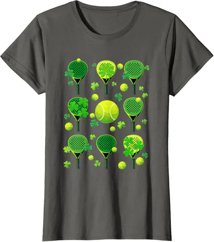 Vista 7 de St Patricks Day Padel Tennis Shamrock Paddle Irish Pride T-Shirt
