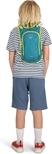 Vista 11 de Osprey Moki 3L - Paquete de hidratación para bicicleta infantil, color azul
