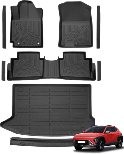 Vista 28 de Alfombrillas para suelo de Dodge Durango 2016-2025 2026 de 6 asientos, protector de carga para todo tipo de clima, TPE resistente, impermeable