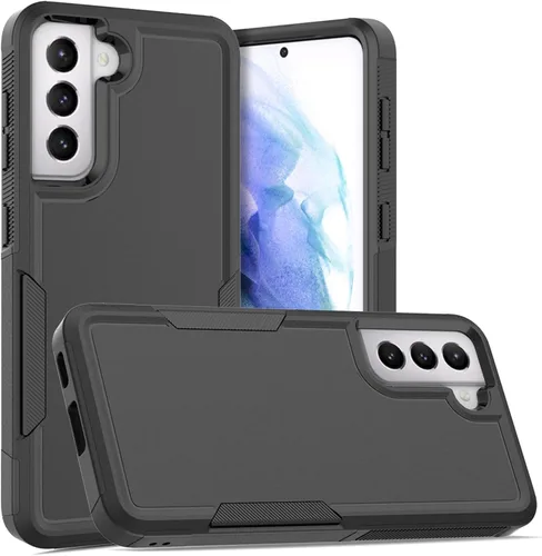 Vista 8 de Funda para Samsung Galaxy S21: funda protectora de doble capa resistente para teléfono celular, a prueba de golpes, con protector de pantalla