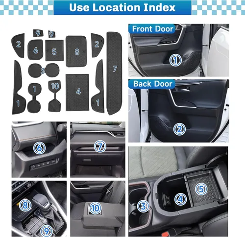 Vista 2 de SXCY Alfombrillas con ranura para puerta Toyota RAV4 2025 para Toyota RAV4 2019-2024 2025, accesorios para portavasos y portavasos 2024 2025 RAV4
