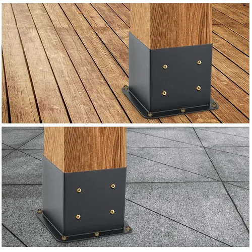 Vista 5 de 4 anclajes de poste de 6 x 6 pulgadas (tamaño interior 5.6 x 5.6) 13GA Thick Solid Steel &Powder Coated,Deck Post Brackets Support Deck Base