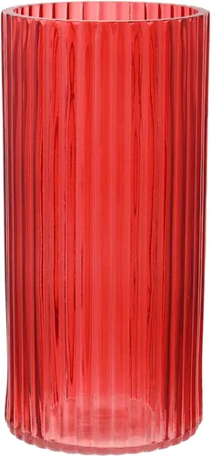 Vista 29 de Jarrón de vidrio ámbar, florero de cristal, jarrón de vidrio acanalado, moderno jarrón para flores, jarrón alto de vidrio para sala de estar, mesa