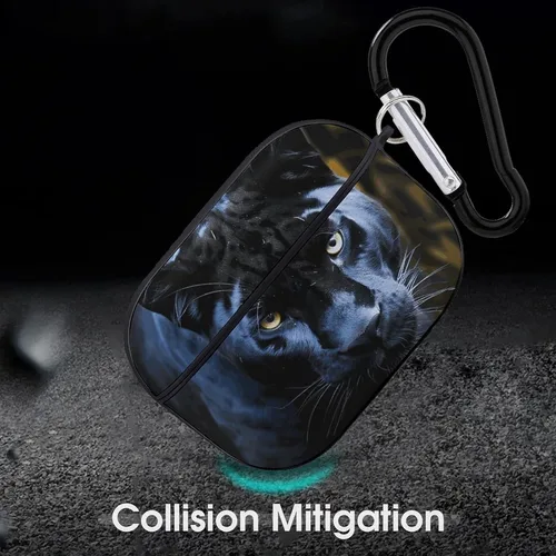 Vista 6 de Panther with Blue Eyes for Airpod Pro Case Cover Hard Shell Full Drop Protection Cover with Keychain Compatible with AirPod Pro 2nd/1st