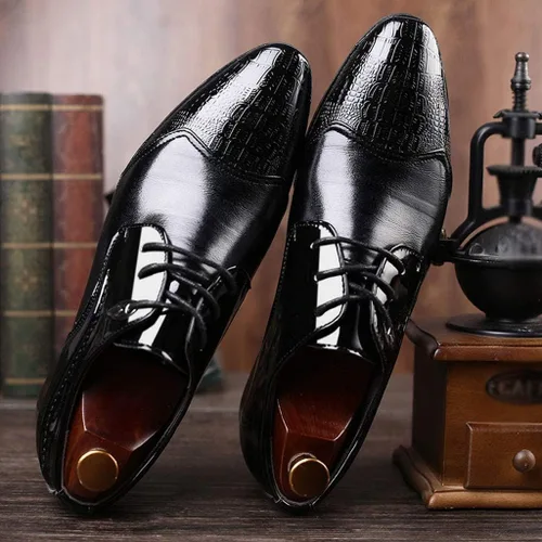 Vista 5 de ZGRZPMGR Zapatos de vestir para hombre zapatos de negocios para caminar zapatos casuales formales de cuero zapatos Oxford de moda para hombre