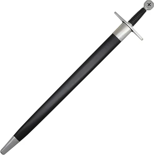 Vista 6 de Medieval Knights Templar - Espada larga con vaina, 41.25 pulgadas, guardia de acero, envuelta en madera dura