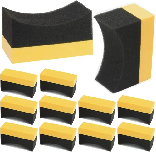 Vista 8 de 6 piezas de esponja aplicadora de brillo para neumáticos, almohadillas aplicadoras de apósito para neumáticos, esponja de pulido