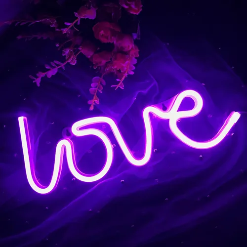 Vista 66 de Letrero de neón de amor para dormitorio, USB o batería, luz de neón para pared, luz de neón LED como letreros de pared de neón para niñas, letrero