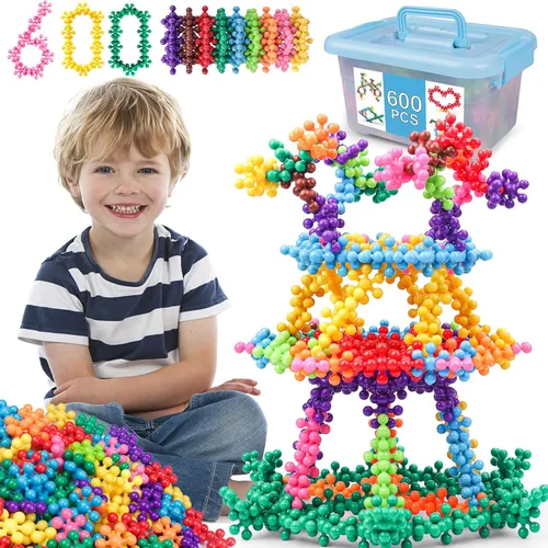 Vista 8 de NEOACT - 200 bloques de construcción para niños, juguetes educativos de construcción Interlocking Plastic Connect Block Manipulatives for