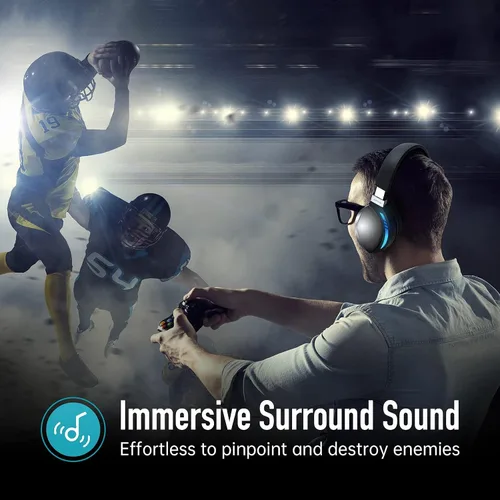 Vista 7 de KOFIRE UG-06 Wireless Gaming Headset for PS4 PS5 PC, 30H Playtime, Low Latency, Noise Cancelling Over Ear Bluetooth Gaming Headphones with Dual Mic