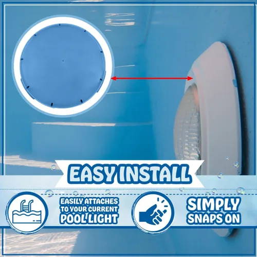 Vista 4 de Poolzilla Lente submarina incandescente azul para luz de piscina, compatible con Pentair Amerlite, 7.5 pulgadas