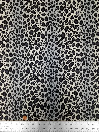 Vista 3 de The Yard - Estampado de leopardo en tela de tricot brillante de nailon elástico Spandex (gris)