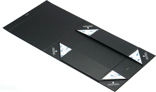 Vista 4 de AVUX Caja de regalo protectora de esquina de 10.5 pulgadas con tapa de lazo y cinta, una caja de regalo vacía de color negro para Navidad, día