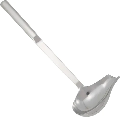 Vista 47 de Winco Cucharón de plástico de doble boquilla de una pieza, 1 onza, 13 pulgadas, cola roja