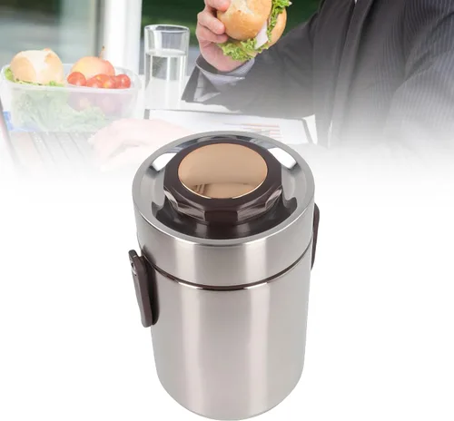 Vista 7 de Ejoyous Lonchera aislada, 67.6 fl oz 304 acero inoxidable contenedor de aislamiento al vacío para comida caliente, portátil, 3 capas, aislamiento