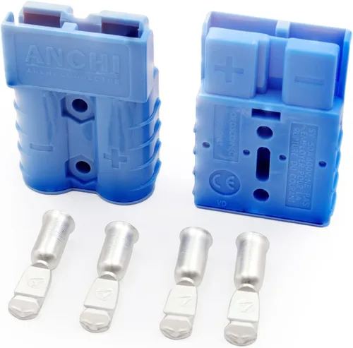 Vista 5 de Conectores de cable de batería de desconexión rápida de calibre 50A 6, kit de enchufe de arnés para cabrestante de remolque, dispositivos Azul