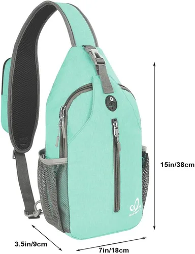 Vista 143 de Waterfly - Mochila cruzada tipo bandolera para viajes y caminatas, bolsa de pecho, Gris, talla única