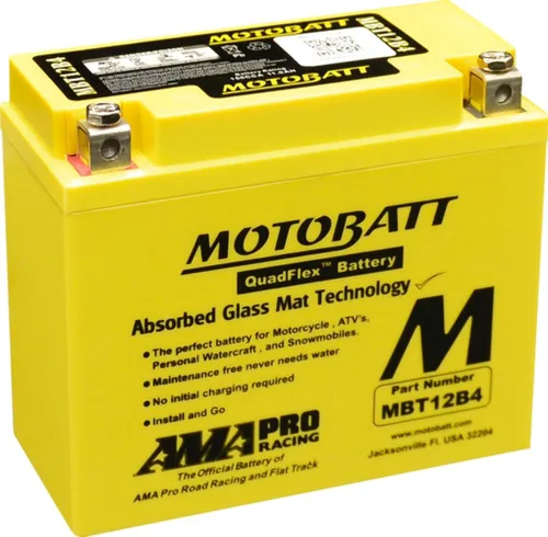 Vista 3 de MotoBatt Batería AGM sellada MBT12B4 de 12 voltios y 11 Ah sin mantenimiento