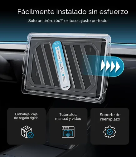 Vista 6 de Wigoo Tesla Model Y & Model 3 Protector de Pantalla Mate [No Más Reflejos y Huellas Dactilares] Model Y(2020~2025)/Model 3(2017~2023) Accesorios