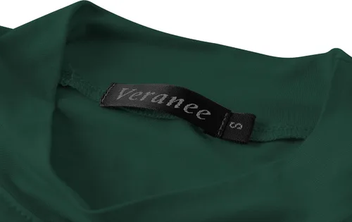 Vista 4 de Veranee Camiseta básica de manga larga con cuello alto para mujer