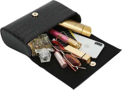 Vista 4 de CHARMING TAILOR Bolso de mano pequeño con estampado de cocodrilo de poliuretano, bolso de mano para mujer