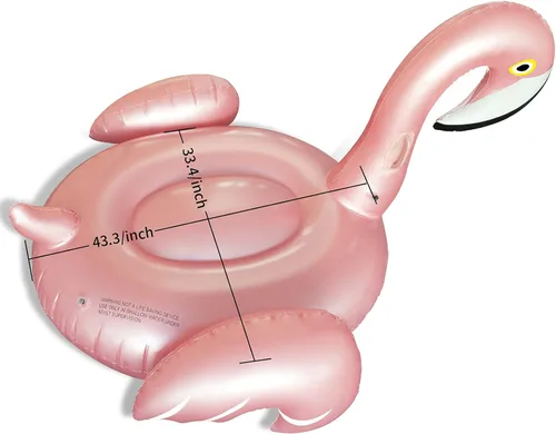 Vista 2 de Flotador inflable gigante de flamenco para piscina, flotador de piscina con válvulas rápidas, balsa flotante de natación, sala de estar, decoración