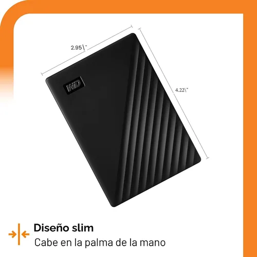 Vista 3 de WD 4TB My Passport, Disco duro externo portátil, negro, software de respaldo con defensa contra ransomware y protección con contraseña, compatible