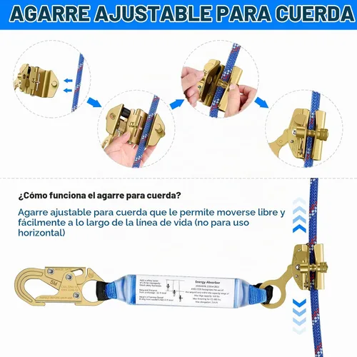 Vista 3 de Cuerda de protección contra caídas vertical de 25 pies