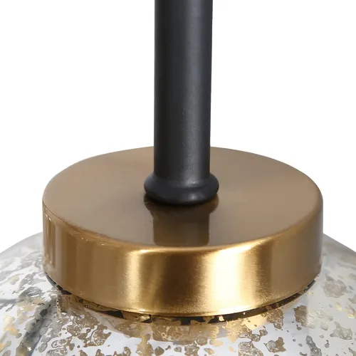 Vista 8 de KSANA Lámpara de comedor, candelabro moderno de metal negro dorado para isla de cocina con pantallas de vidrio mercurio, 27.5